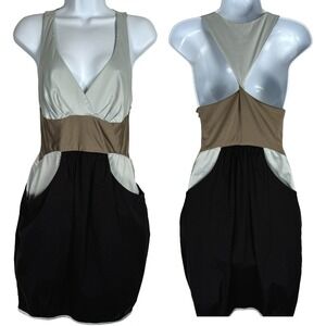 Saks 5th Avenue Iodice Mini Dress Size XS Racerback Colorblock Sexy Party